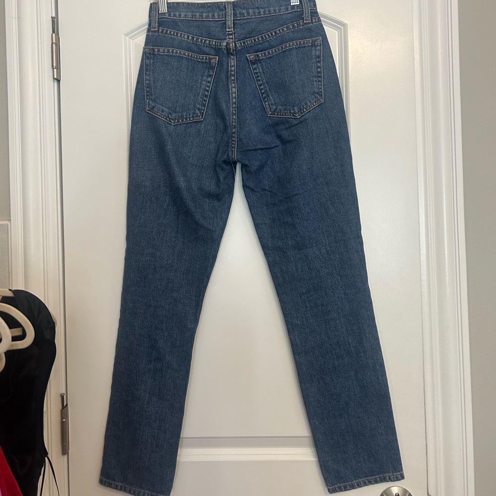 Reformation Julia Crop High Cigarette Jean in Baltic Wash - Picture 3 of 6